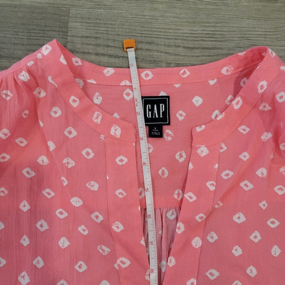 GAP Women's Pink Ruffle Sleeve Blouse Size Large Tall - Picture 6 of 10